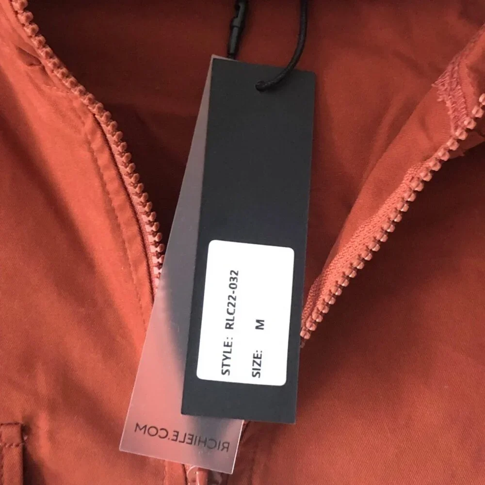NEW Richie Le Men's Stylish Rust and White Windbreaker Size Medium